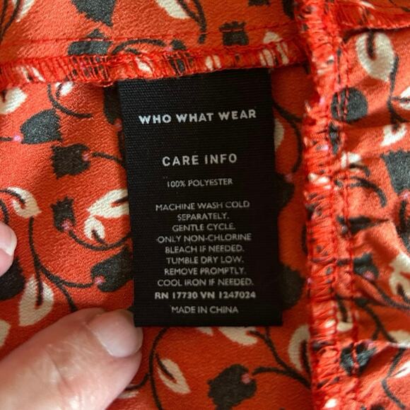 Who What Wear sleeveless floral red white & black smocked dress pockets size 2x - Picture 7 of 8